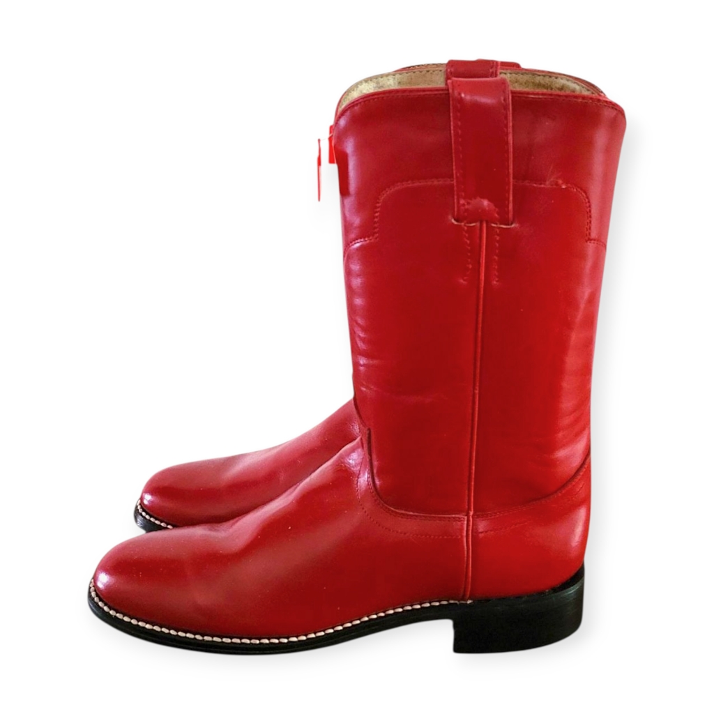 Nwt Vintage Tony Lama Red Cowgirl Roper Boots